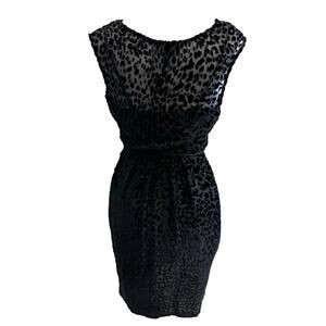Frock! by Tracy Reese Black Velvet Leopard Print Dress Sz 6 NwT Whimsigoth LBD